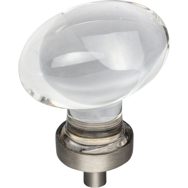 Jeffrey Alexander 1-5/8" Overall Length Brushed Pewter Football Glass Harlow Cabinet Knob G110L-BNBDL - main